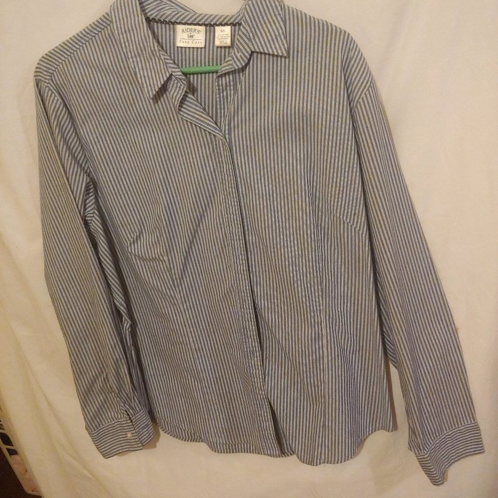 "Relaxed Stripes: Lightweight Cotton Blouse for Effortless Style by Riders"